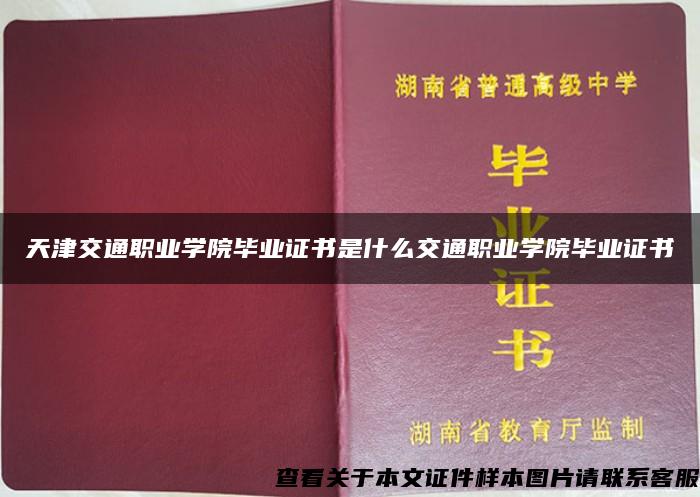 天津交通职业学院毕业证书是什么交通职业学院毕业证书