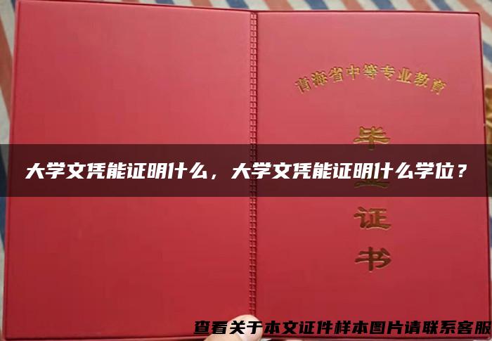 大学文凭能证明什么，大学文凭能证明什么学位？