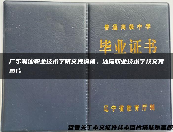 广东潮汕职业技术学院文凭模板，汕尾职业技术学校文凭图片