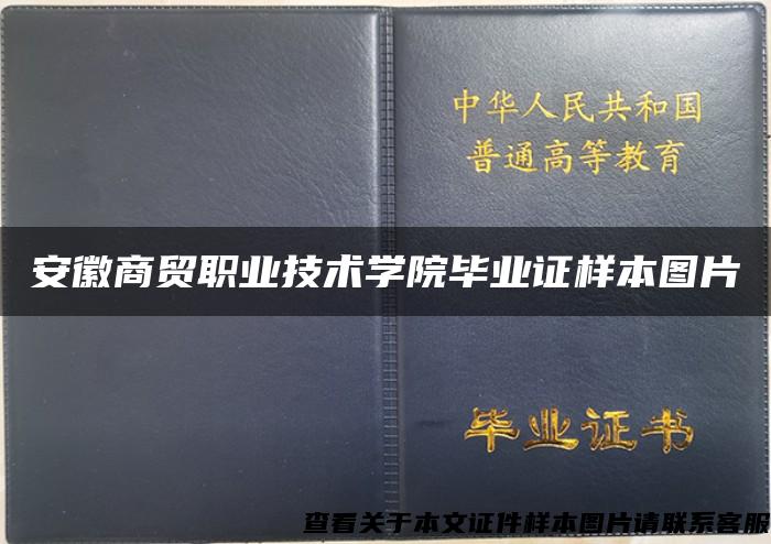 安徽商贸职业技术学院毕业证样本图片