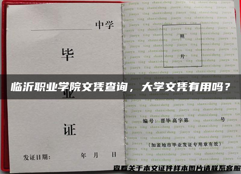 临沂职业学院文凭查询，大学文凭有用吗？