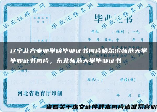 辽宁北方专业学院毕业证书图片哈尔滨师范大学毕业证书图片，东北师范大学毕业证书