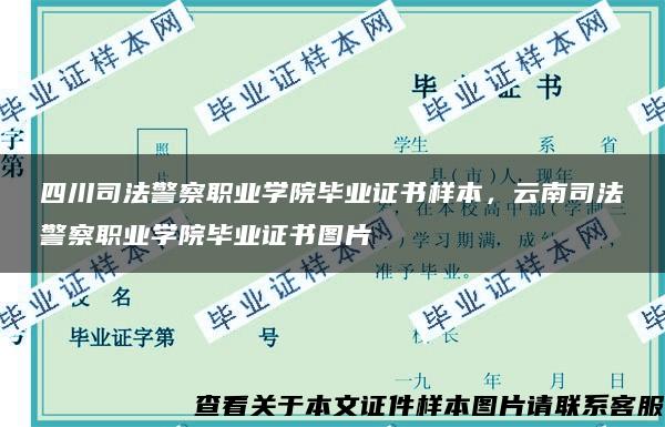 四川司法警察职业学院毕业证书样本，云南司法警察职业学院毕业证书图片