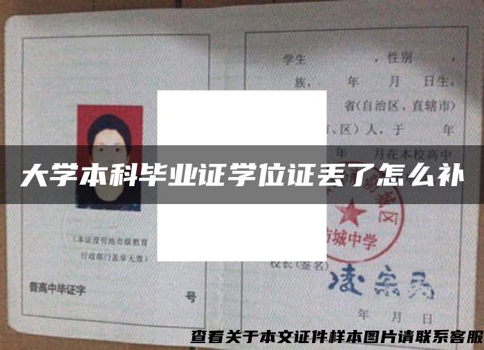 大学本科毕业证学位证丢了怎么补