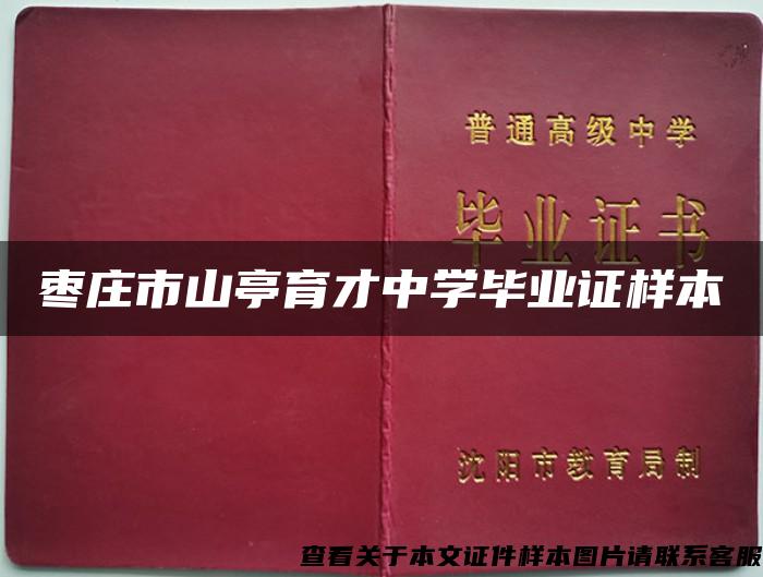 枣庄市山亭育才中学毕业证样本