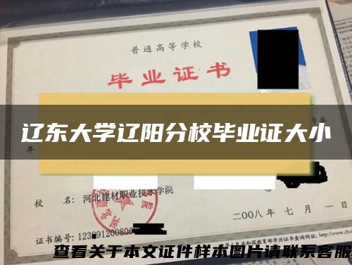 辽东大学辽阳分校毕业证大小