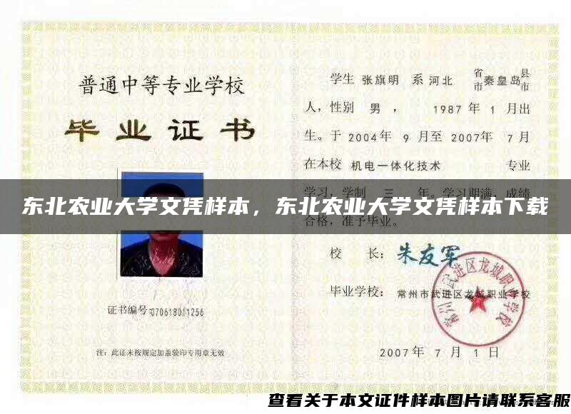 东北农业大学文凭样本，东北农业大学文凭样本下载