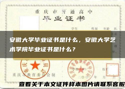 安徽大学毕业证书是什么，安徽大学艺术学院毕业证书是什么？