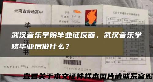 武汉音乐学院毕业证反面，武汉音乐学院毕业后做什么？