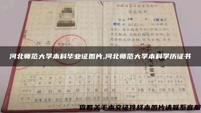 河北师范大学本科毕业证图片,河北师范大学本科学历证书