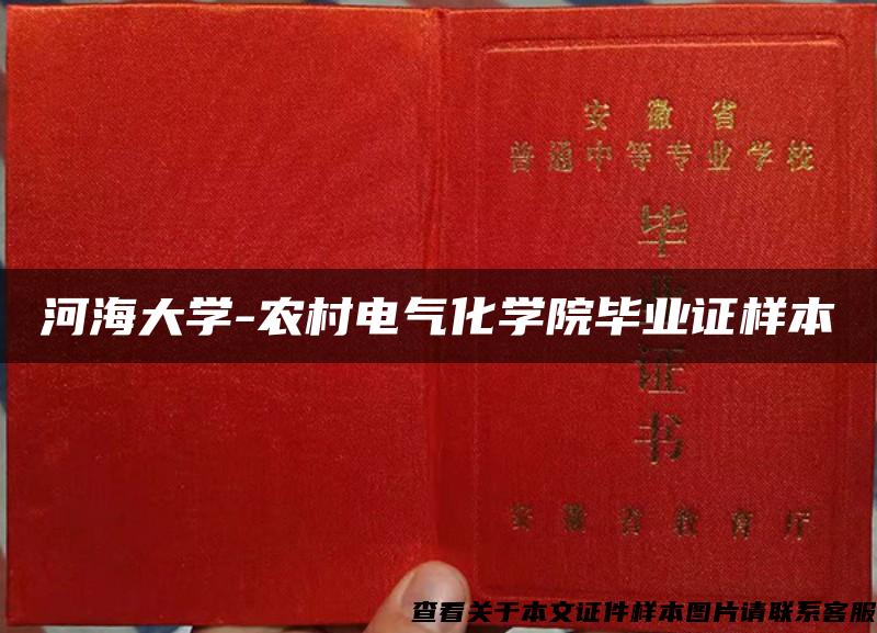 河海大学-农村电气化学院毕业证样本