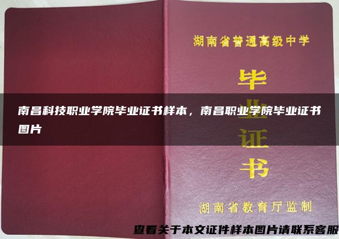 南昌科技职业学院毕业证书样本，南昌职业学院毕业证书图片