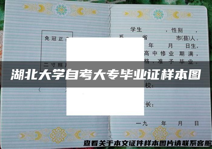 湖北大学自考大专毕业证样本图