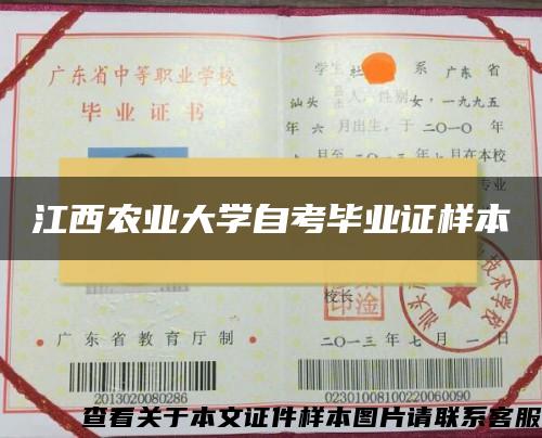 江西农业大学自考毕业证样本