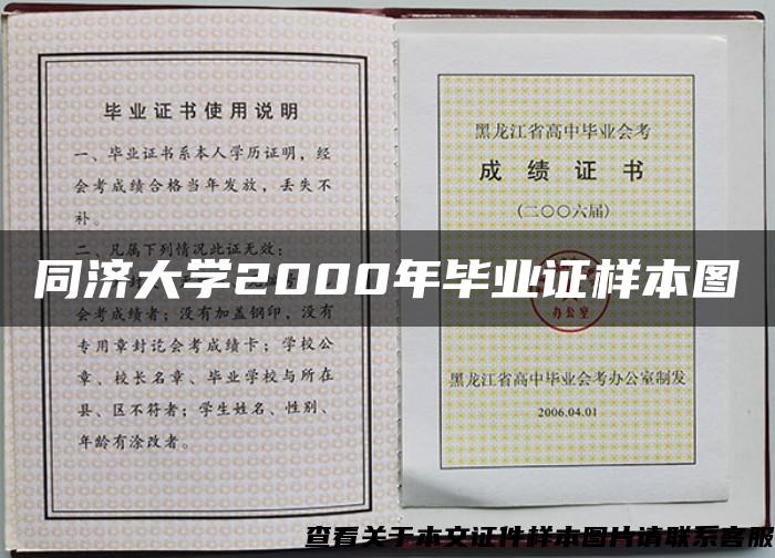 同济大学2000年毕业证样本图