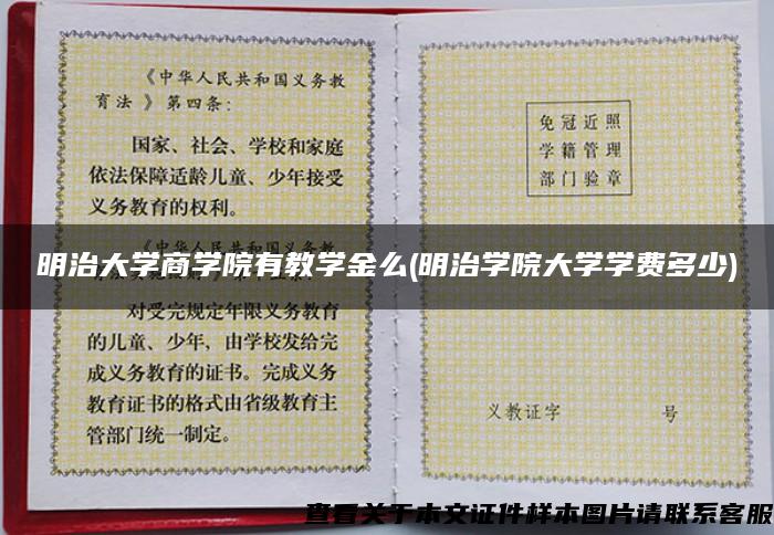 明治大学商学院有教学金么(明治学院大学学费多少)