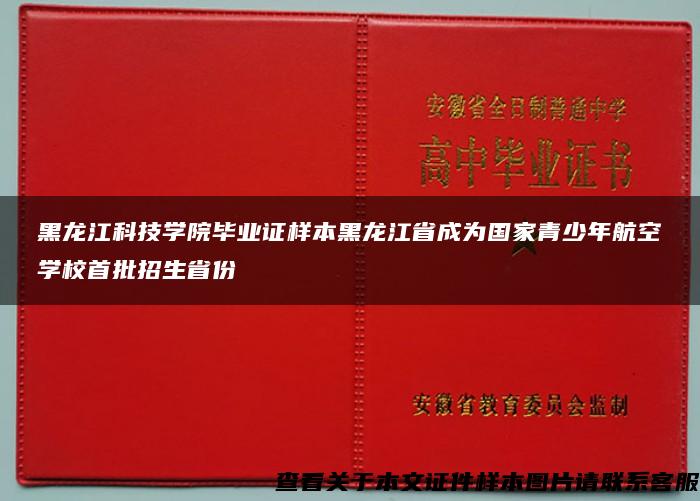 黑龙江科技学院毕业证样本黑龙江省成为国家青少年航空学校首批招生省份