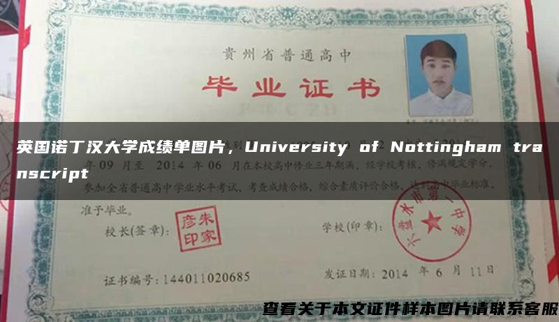 英国诺丁汉大学成绩单图片，University of Nottingham transcript