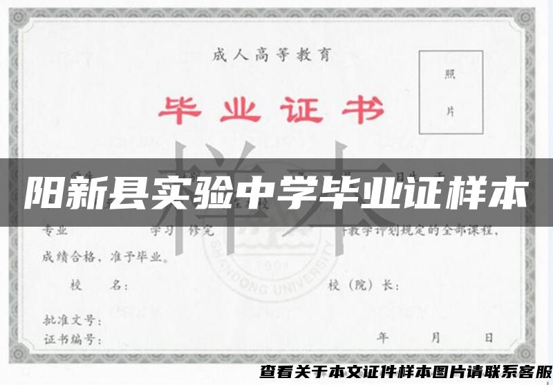 阳新县实验中学毕业证样本