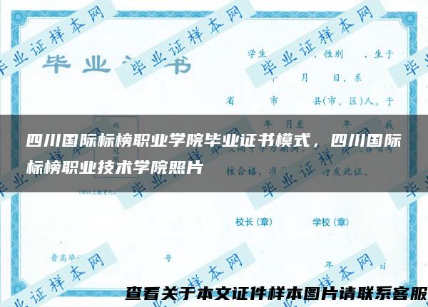 四川国际标榜职业学院毕业证书模式，四川国际标榜职业技术学院照片