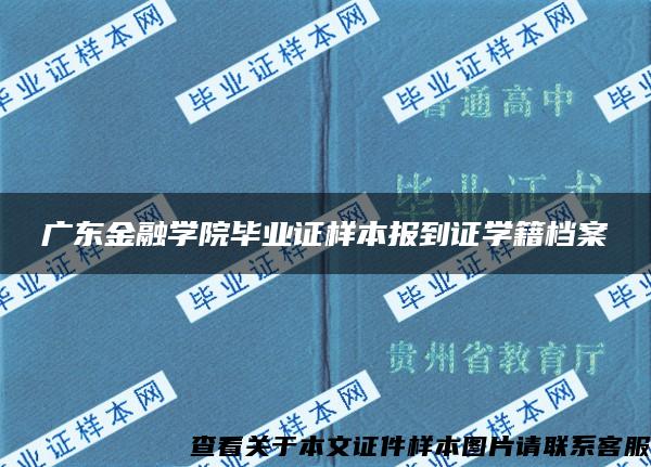 广东金融学院毕业证样本报到证学籍档案