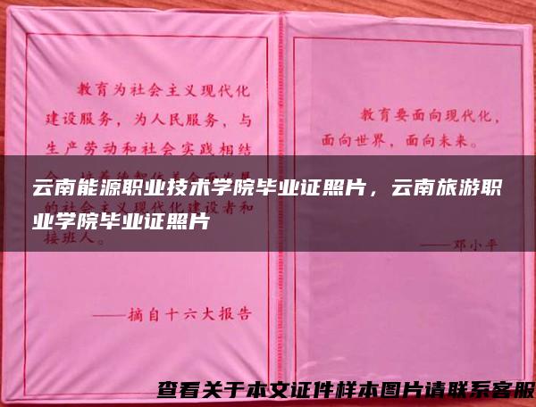 云南能源职业技术学院毕业证照片，云南旅游职业学院毕业证照片