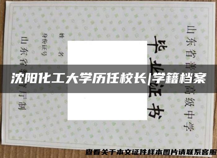 沈阳化工大学历任校长|学籍档案