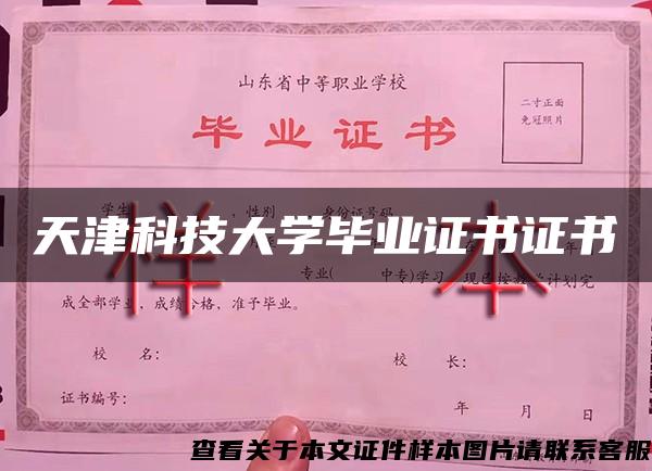 天津科技大学毕业证书证书