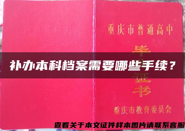 补办本科档案需要哪些手续？