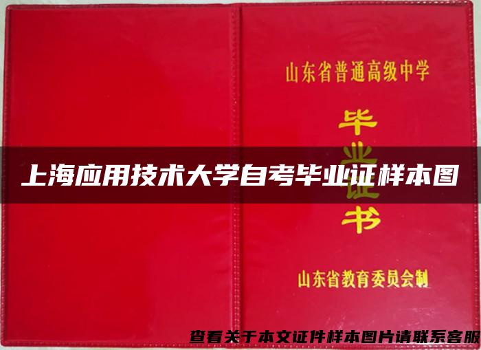 上海应用技术大学自考毕业证样本图