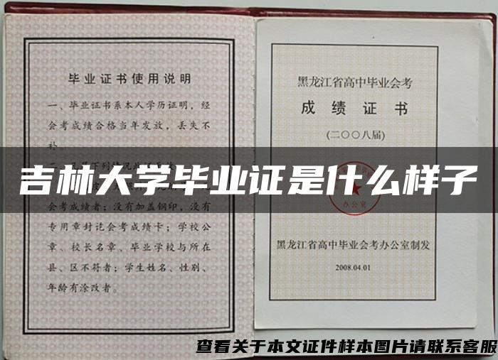 吉林大学毕业证是什么样子