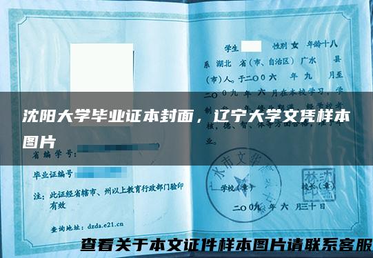 沈阳大学毕业证本封面，辽宁大学文凭样本图片