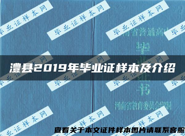 澧县2019年毕业证样本及介绍