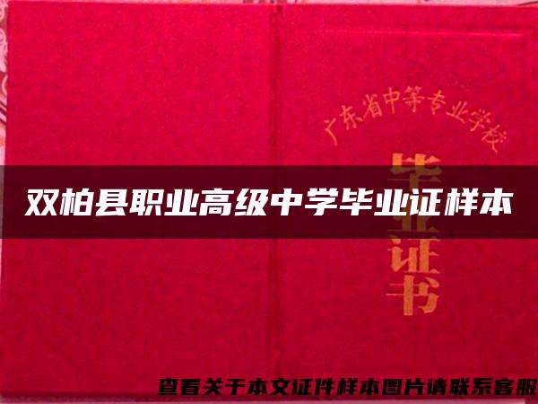 双柏县职业高级中学毕业证样本