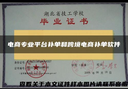 电商专业平台补单和跨境电商补单软件