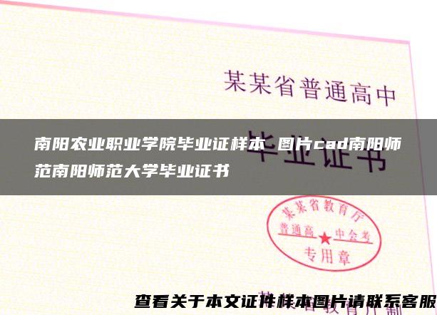 南阳农业职业学院毕业证样本 图片cad南阳师范南阳师范大学毕业证书