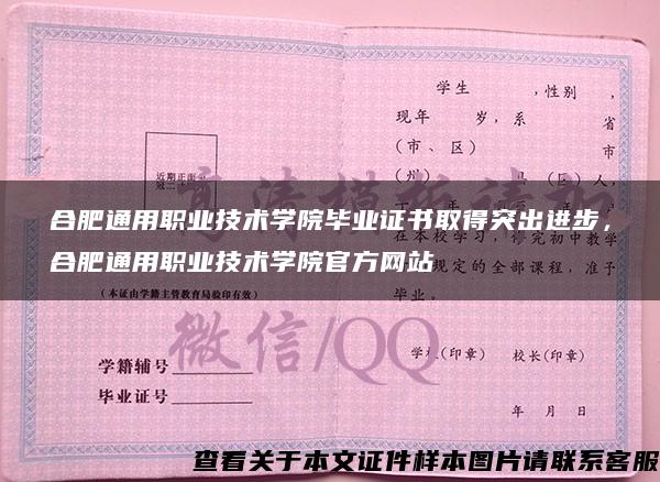 合肥通用职业技术学院毕业证书取得突出进步，合肥通用职业技术学院官方网站