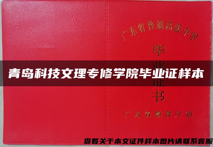 青岛科技文理专修学院毕业证样本