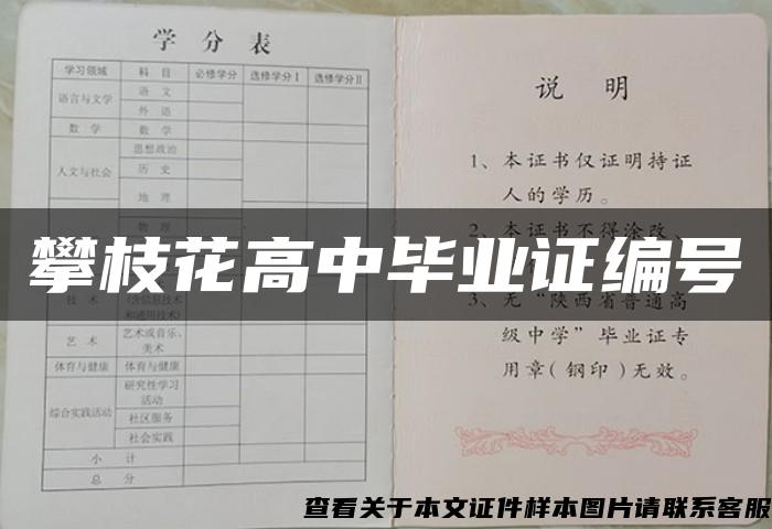 攀枝花高中毕业证编号