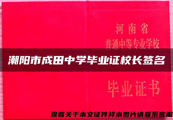 潮阳市成田中学毕业证校长签名