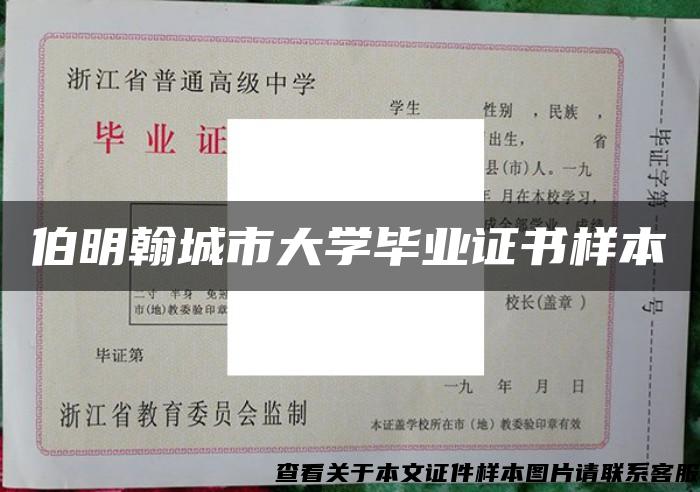 伯明翰城市大学毕业证书样本