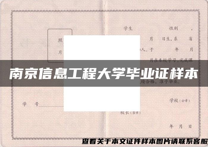 南京信息工程大学毕业证样本