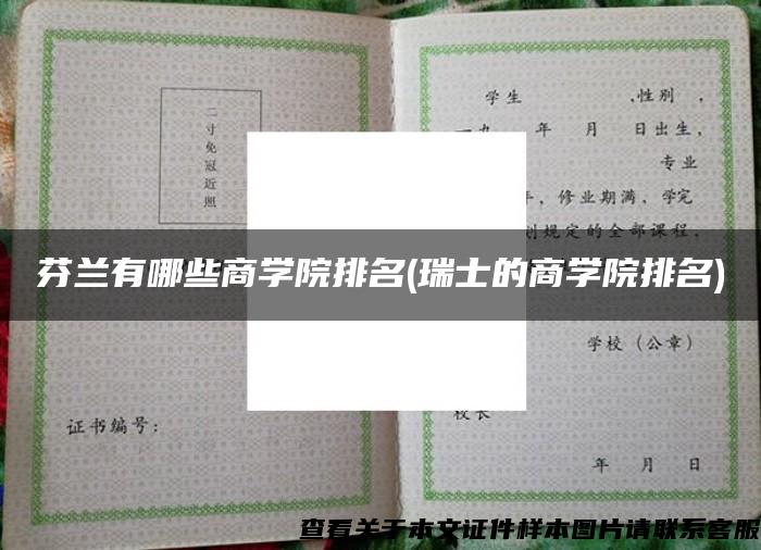 芬兰有哪些商学院排名(瑞士的商学院排名)