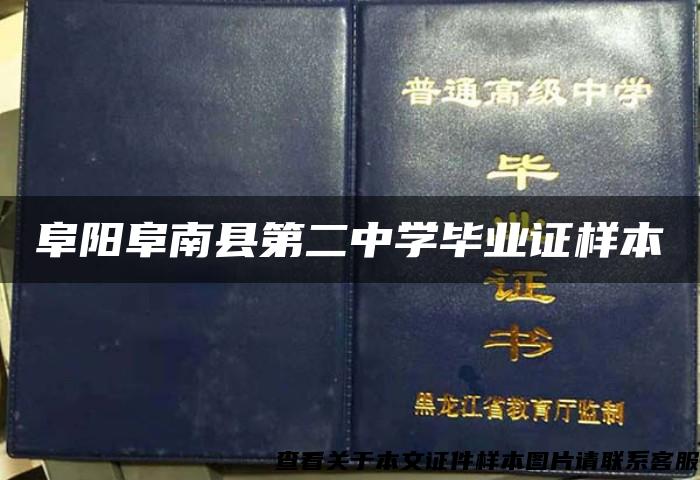 阜阳阜南县第二中学毕业证样本