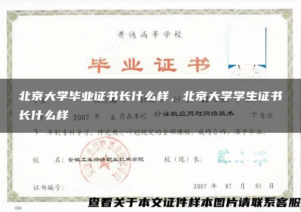 北京大学毕业证书长什么样，北京大学学生证书长什么样