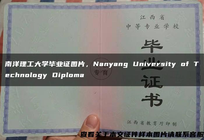 南洋理工大学毕业证图片，Nanyang University of Technology Diploma