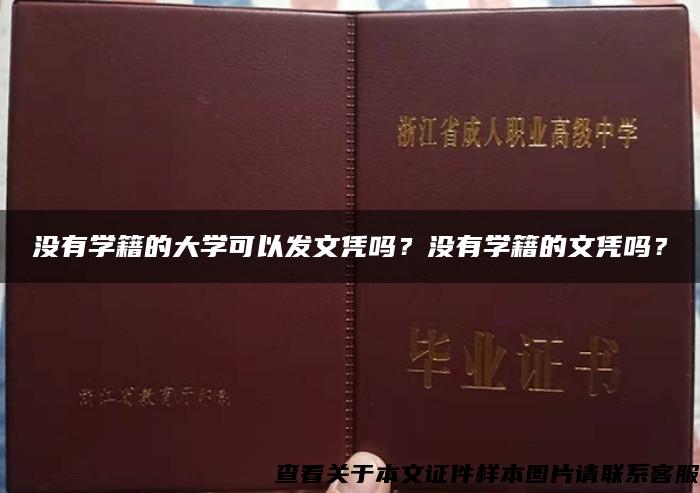 没有学籍的大学可以发文凭吗？没有学籍的文凭吗？