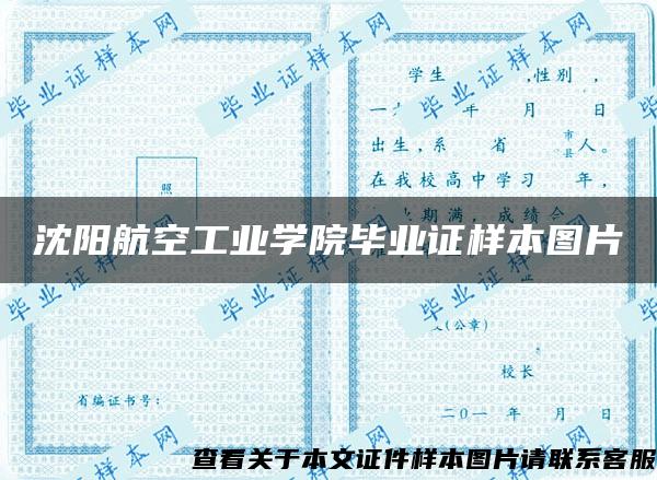 沈阳航空工业学院毕业证样本图片