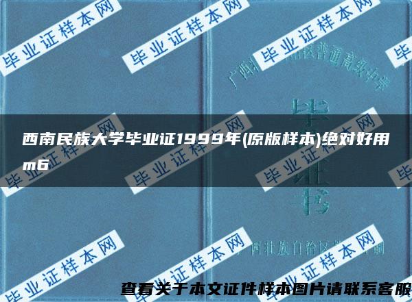 西南民族大学毕业证1999年(原版样本)绝对好用m6