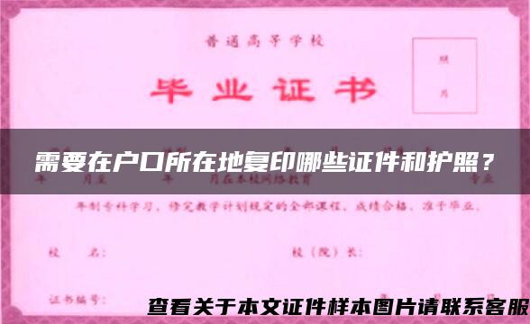 需要在户口所在地复印哪些证件和护照？